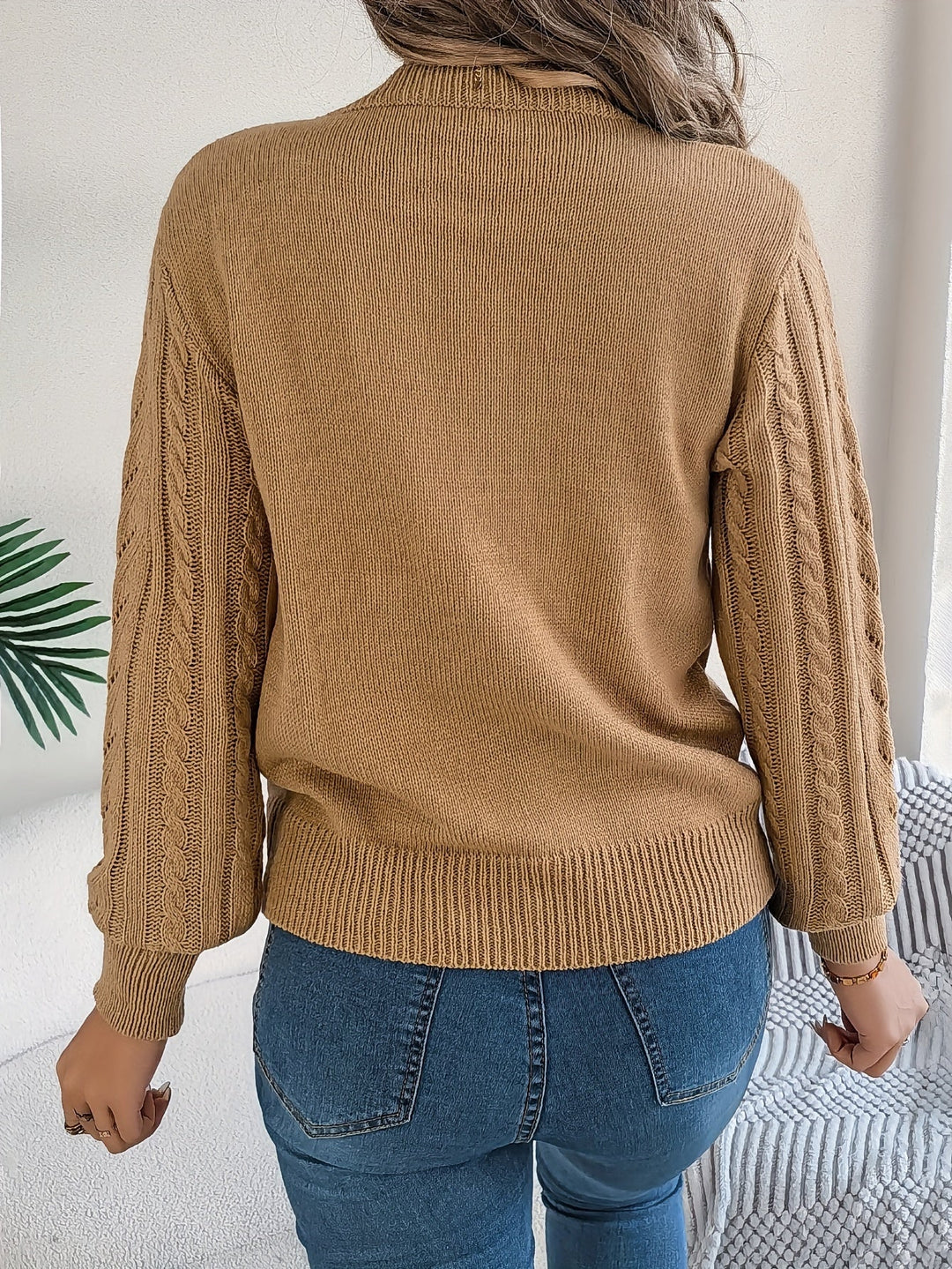 Blythe | Women's Cable Knit Textured Jumper Round Neck