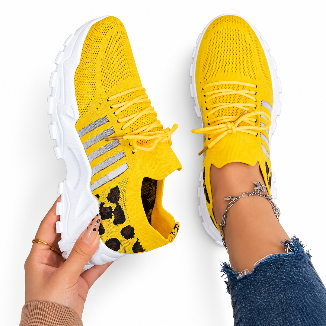 Molly | Women's Knit Trainers Lace-Up Chunky Sole Low-Top