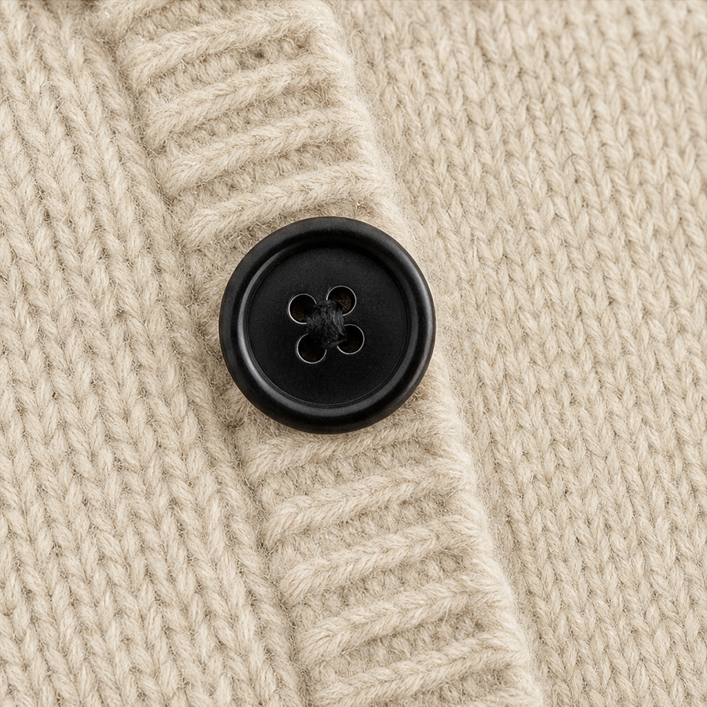 Clara | Women's Wool Knitted Jumper Braided Cord & Button Details