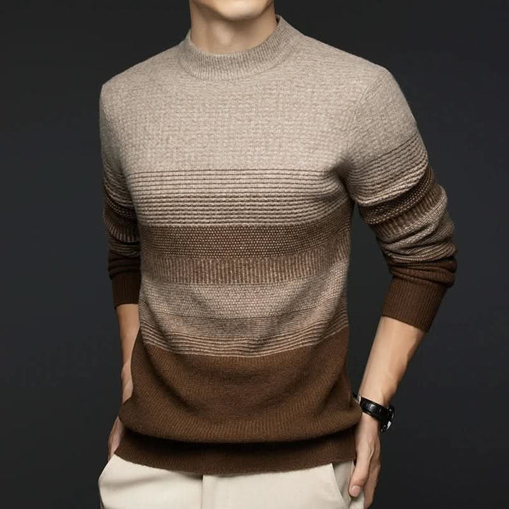 Olivia | Women's Wool Jumper Ombré Gradient Crew Neck Slim Fit