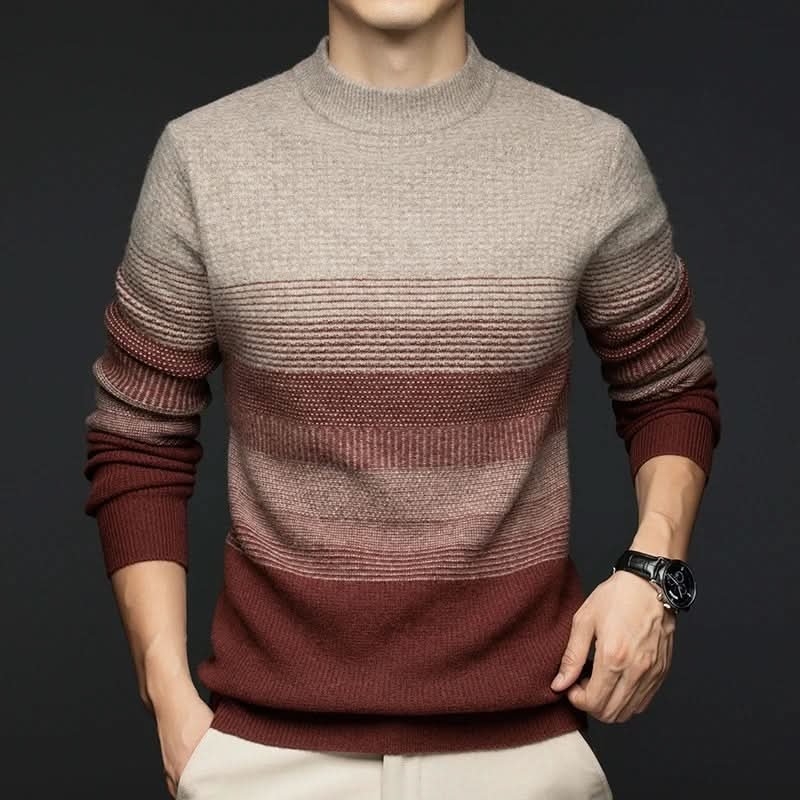 Olivia | Women's Wool Jumper Ombré Gradient Crew Neck Slim Fit