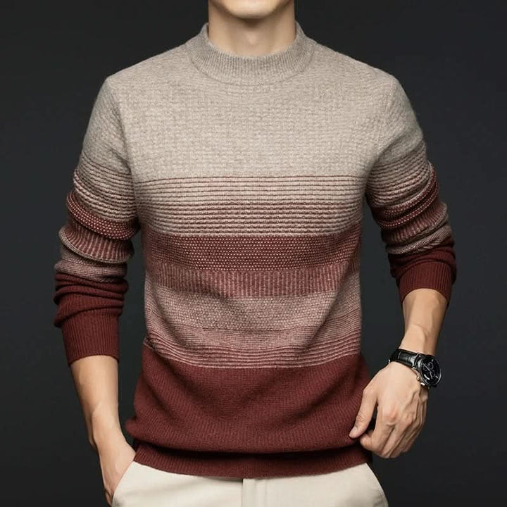 Olivia | Women's Wool Jumper Ombré Gradient Crew Neck Slim Fit