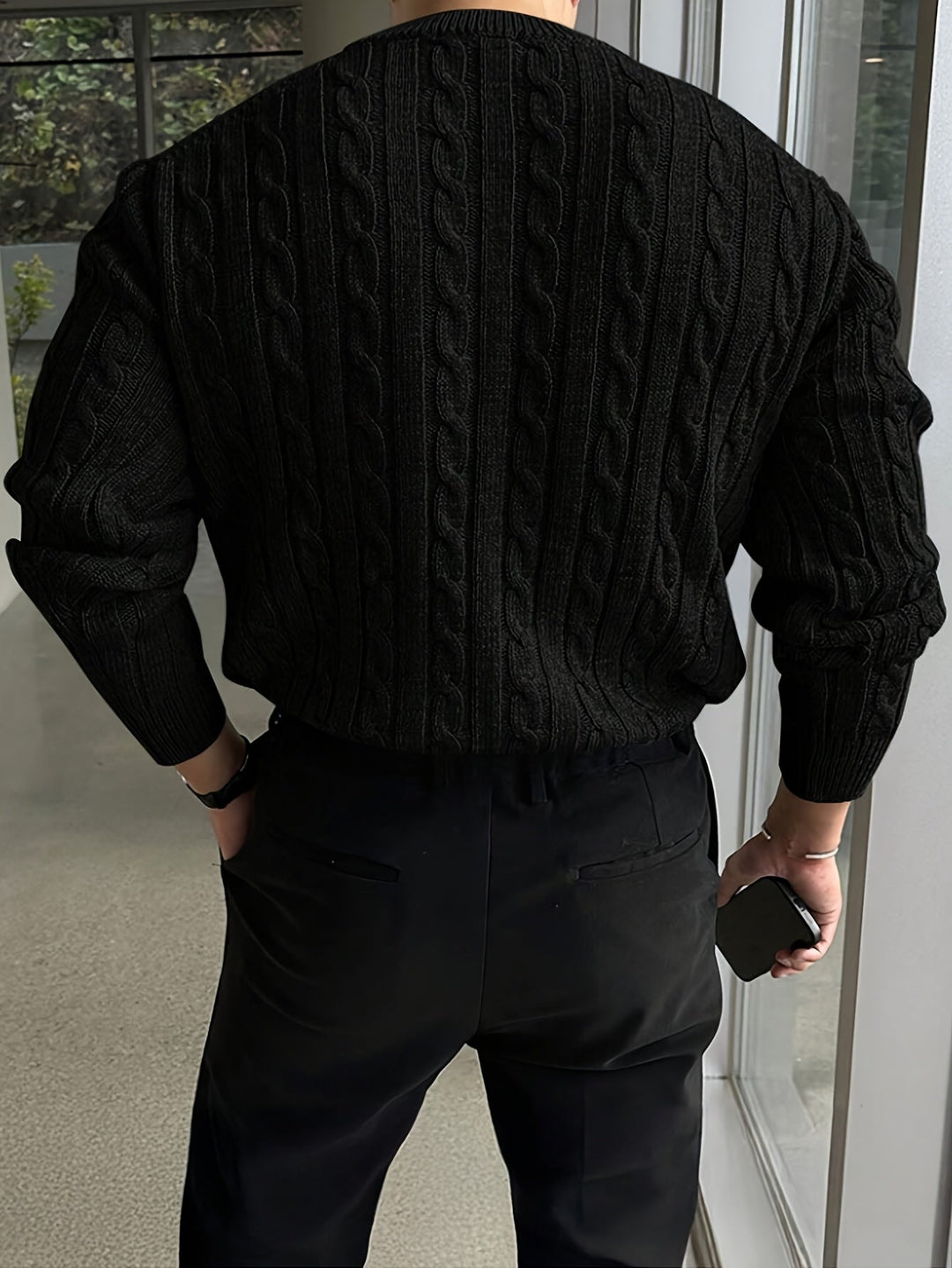 Jonas | Men's Cable Knit Jumper Crew Neck Long Sleeve