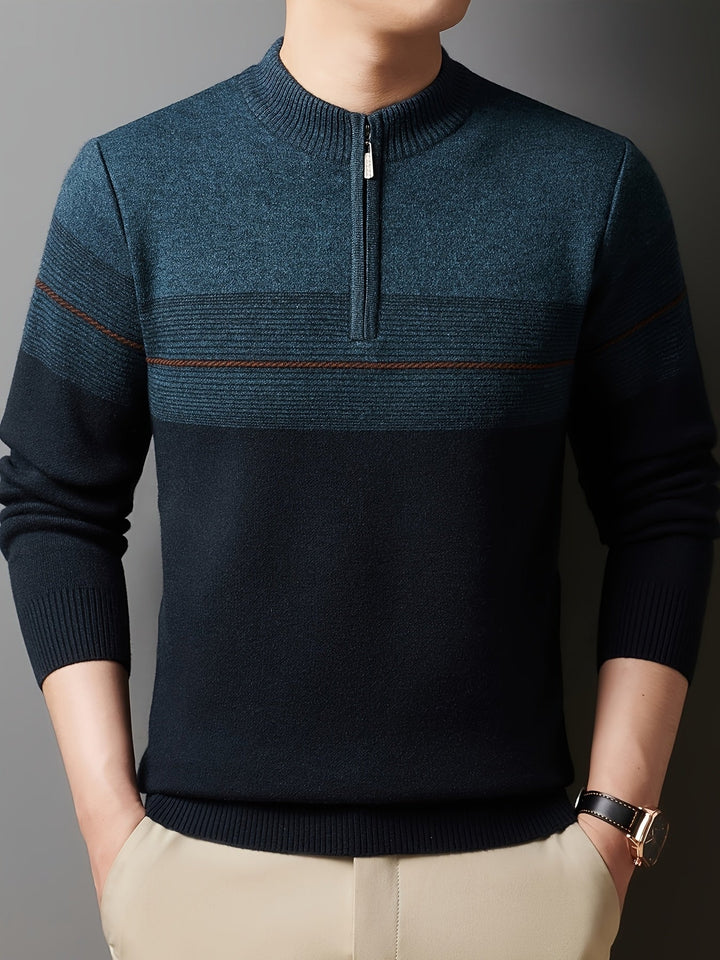 Oscar | Men's Knitted Zip Neck Jumper Long Sleeve