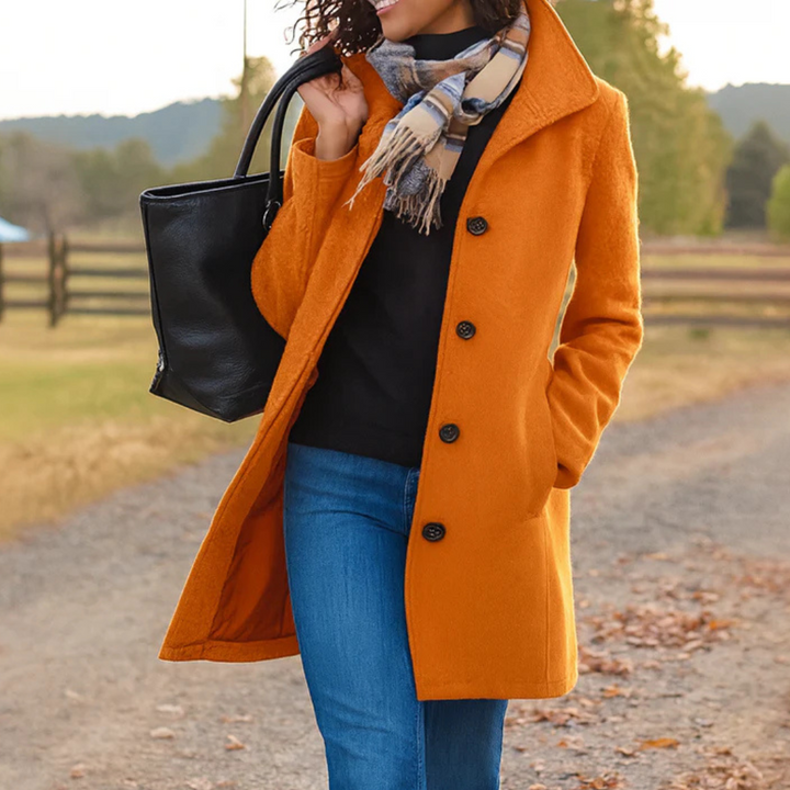 Helga | Women's Classic Winter Coat with Button Placket