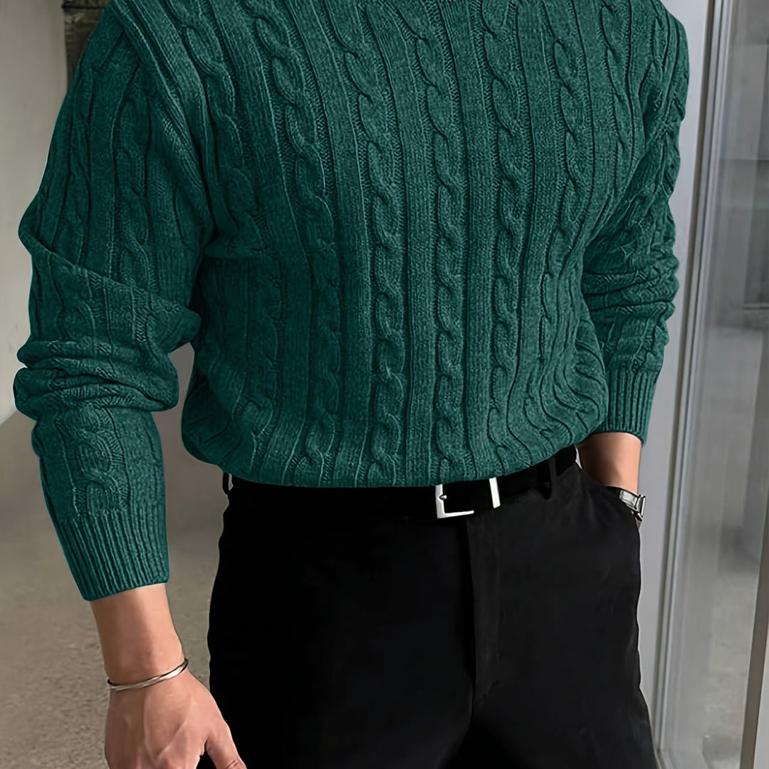 Jonas | Men's Cable Knit Jumper Crew Neck Long Sleeve