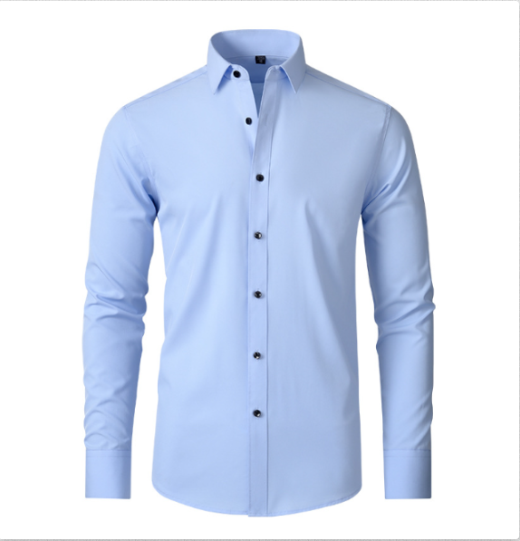 Barnaby | Men's Slim Fit Stretch Shirt Wrinkle-Free Wide Collar
