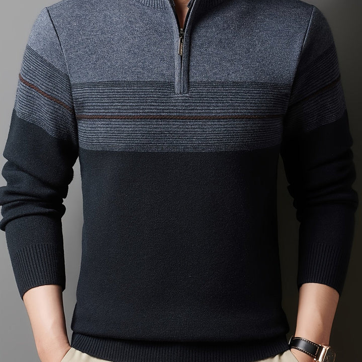 Oscar | Men's Knitted Zip Neck Jumper Long Sleeve