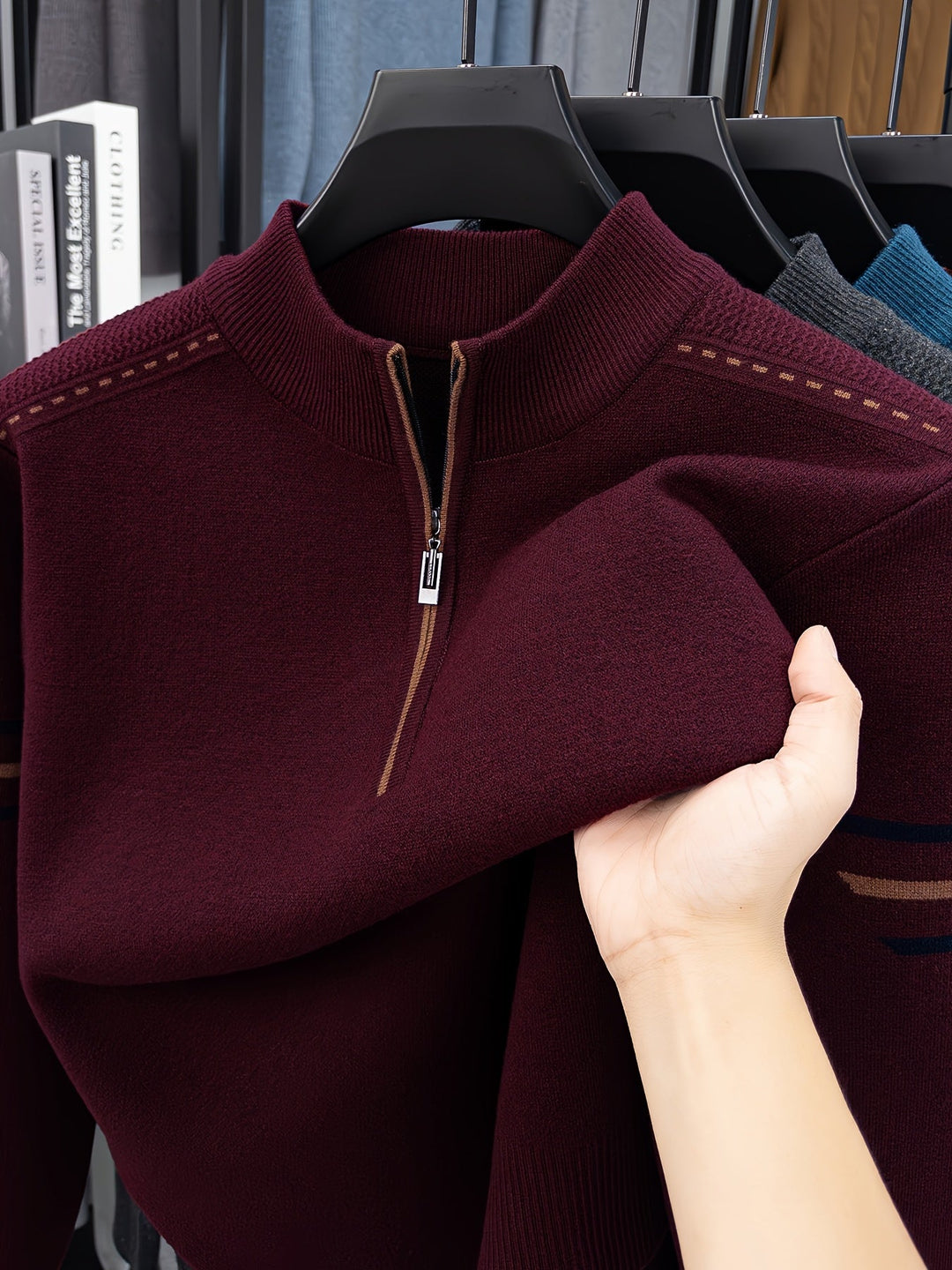 Daniel | Men's Half Zip Knitted Jumper Long Sleeve