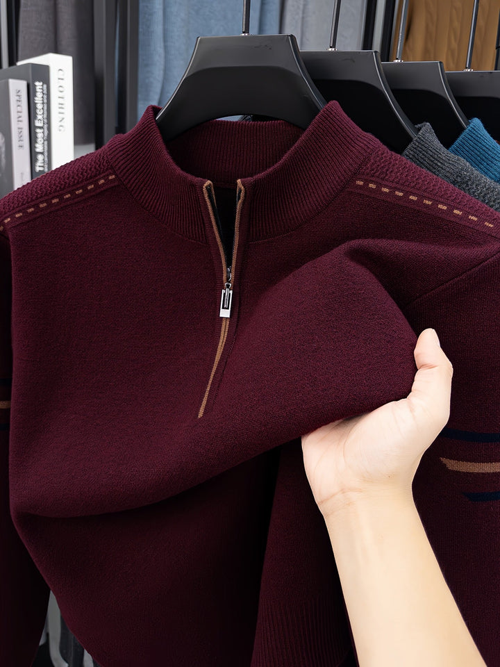 Daniel | Men's Half Zip Knitted Jumper Long Sleeve