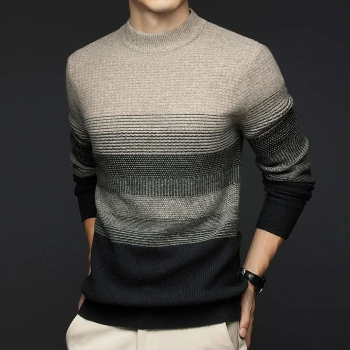 Olivia | Women's Wool Jumper Ombré Gradient Crew Neck Slim Fit