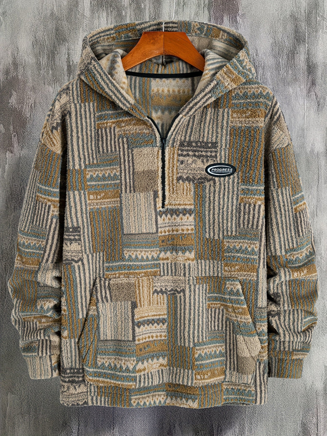Desmond | Men's Half-Zip Textured Knit Jumper Plush Feel Zip Collar