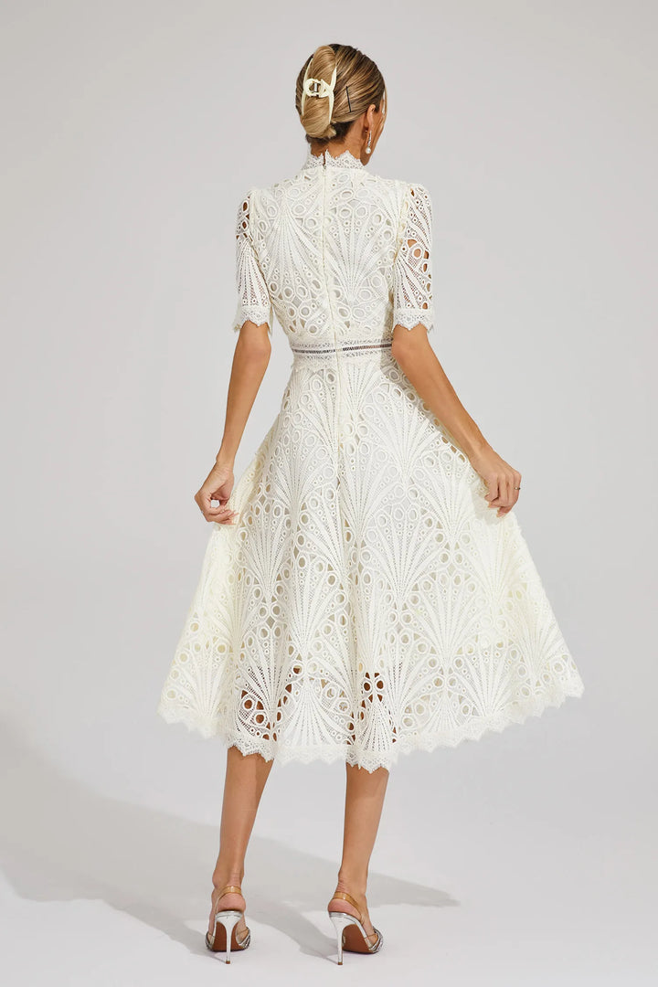 Vivienne Elegant Lace Midi Dress for Women