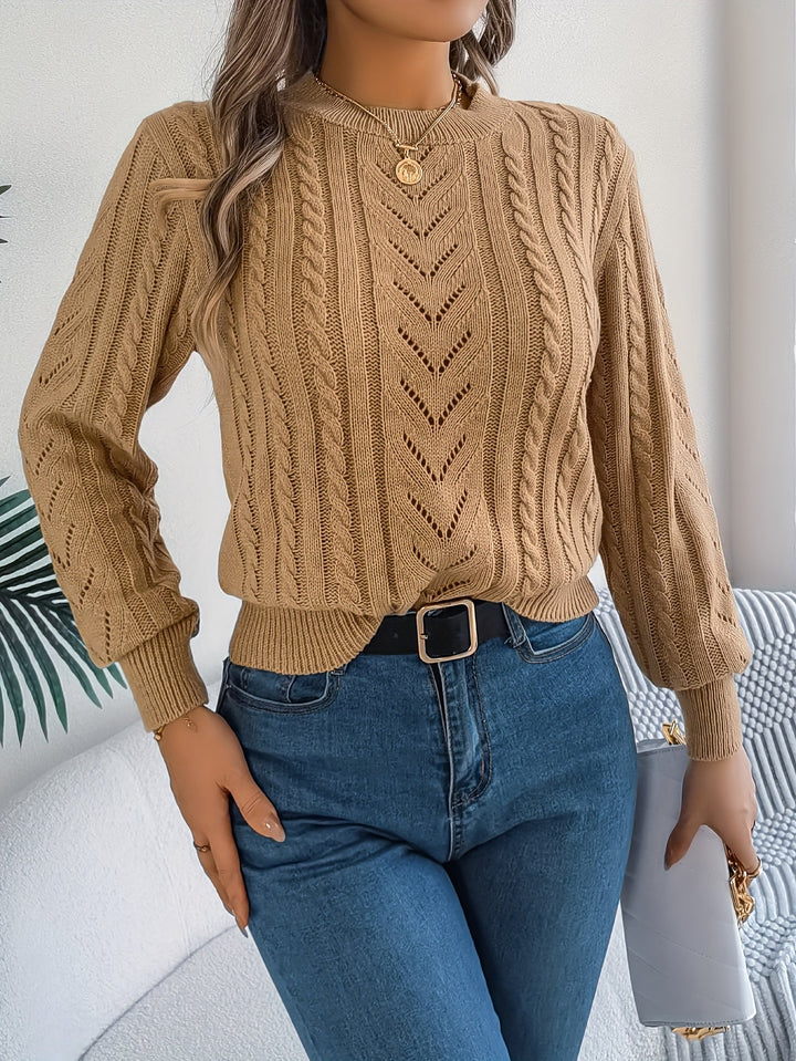 Blythe | Women's Cable Knit Textured Jumper Round Neck
