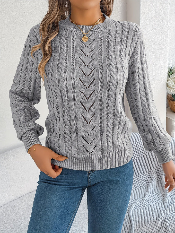Blythe | Women's Cable Knit Textured Jumper Round Neck