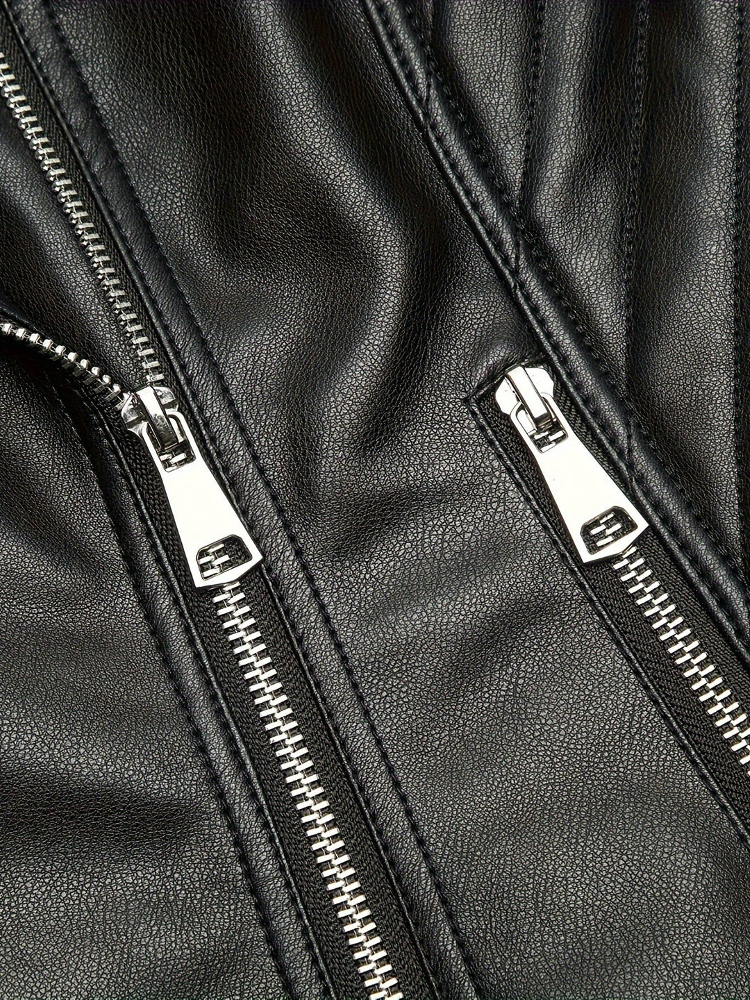 Mabel | Sculpted Zip-Front Biker Jacket