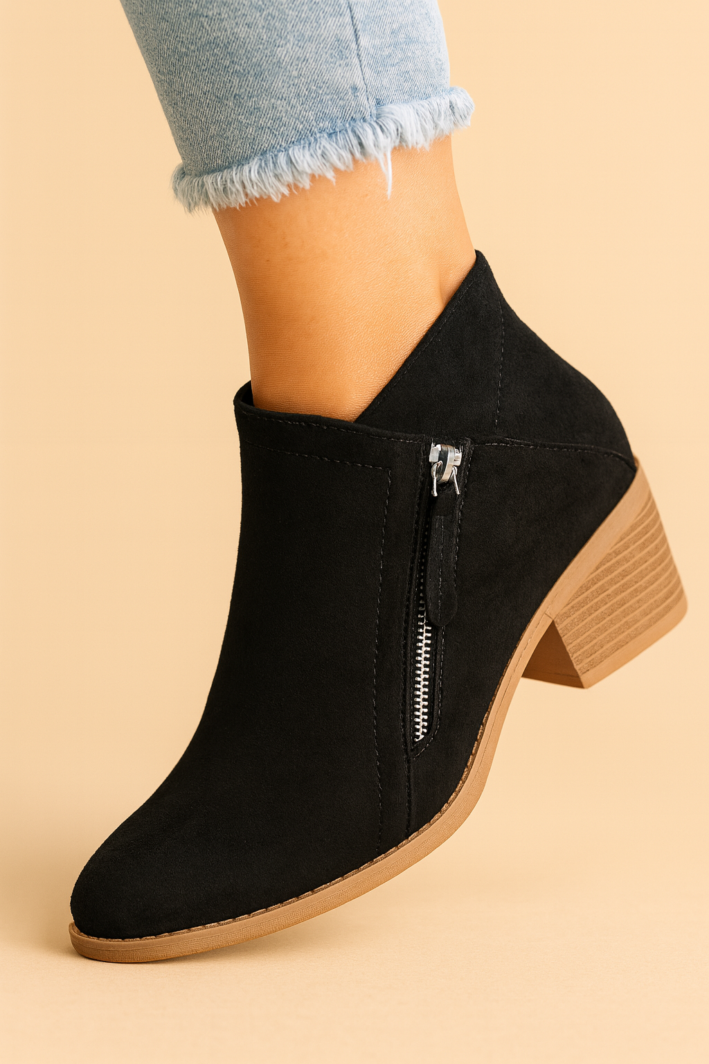 Imogen | Women's Block Heel Ankle Boots Side Zip Pointed Toe