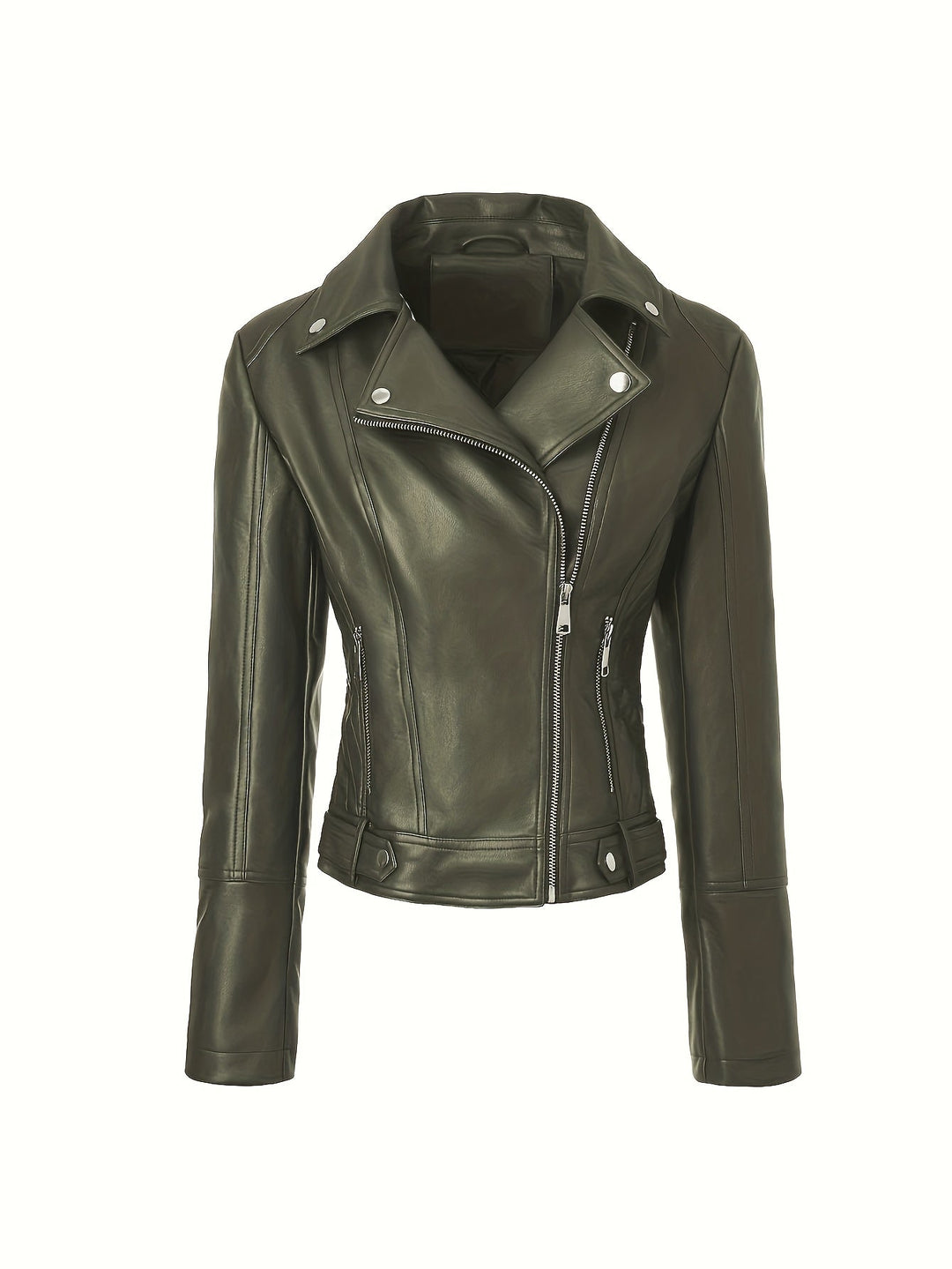 Mabel | Sculpted Zip-Front Biker Jacket