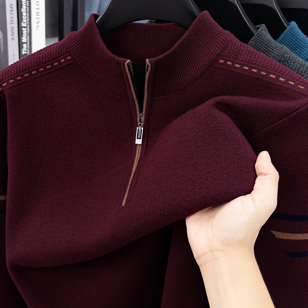 Daniel | Men's Half Zip Knitted Jumper Long Sleeve