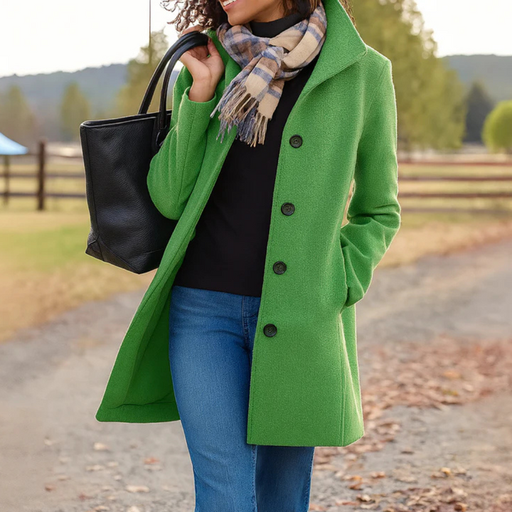 Helga | Women's Classic Winter Coat with Button Placket