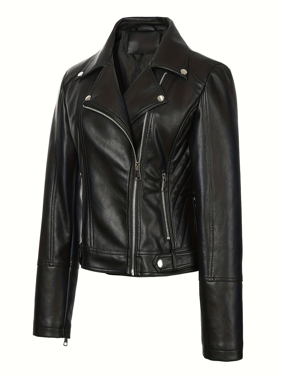 Mabel | Sculpted Zip-Front Biker Jacket