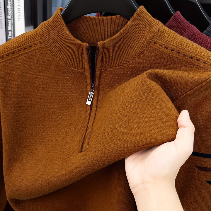 Daniel | Men's Half Zip Knitted Jumper Long Sleeve