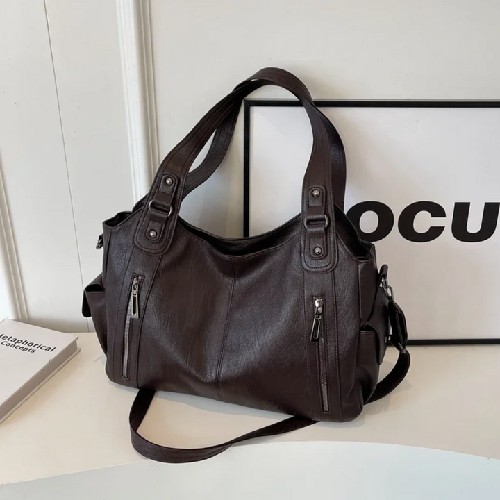 Marcella Faux Leather Shoulder Duffle Bag