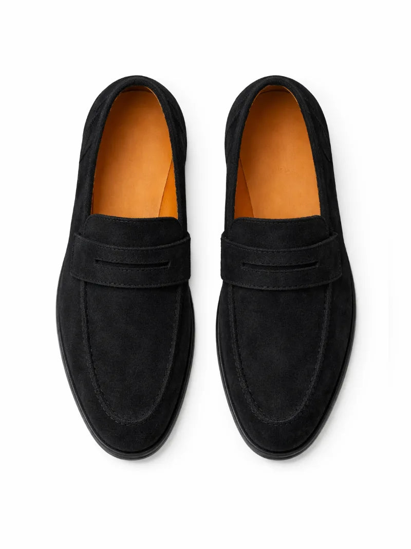 Oscar | Men's Suede-Look Moc Toe Loafers Slip-On Rubber Sole