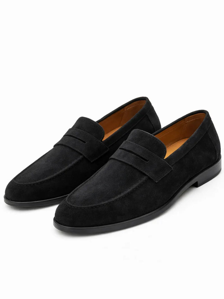 Oscar | Men's Suede-Look Moc Toe Loafers Slip-On Rubber Sole