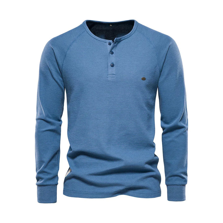 Hector | Men's Long Sleeve Henley Shirt Button Neck Casual Top