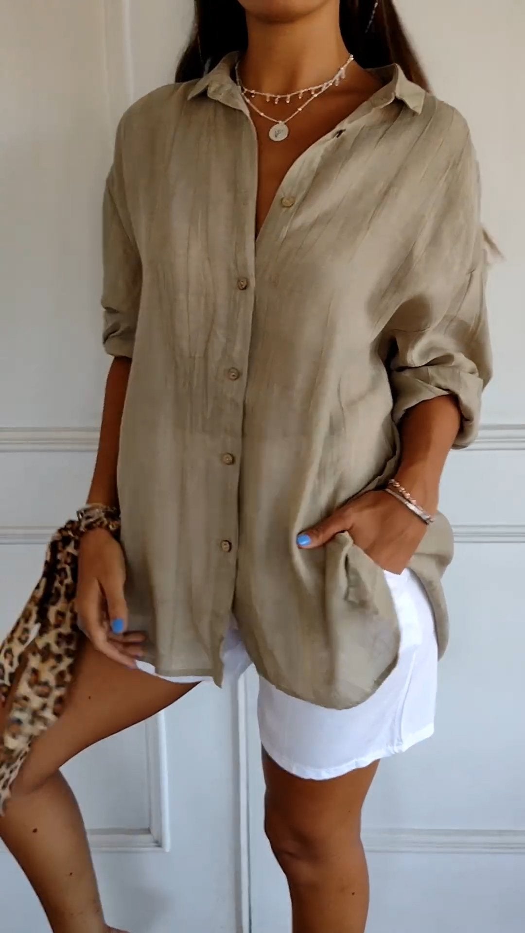 Elsie | Women's Pleated Blouse Plissé Texture Smart Casual