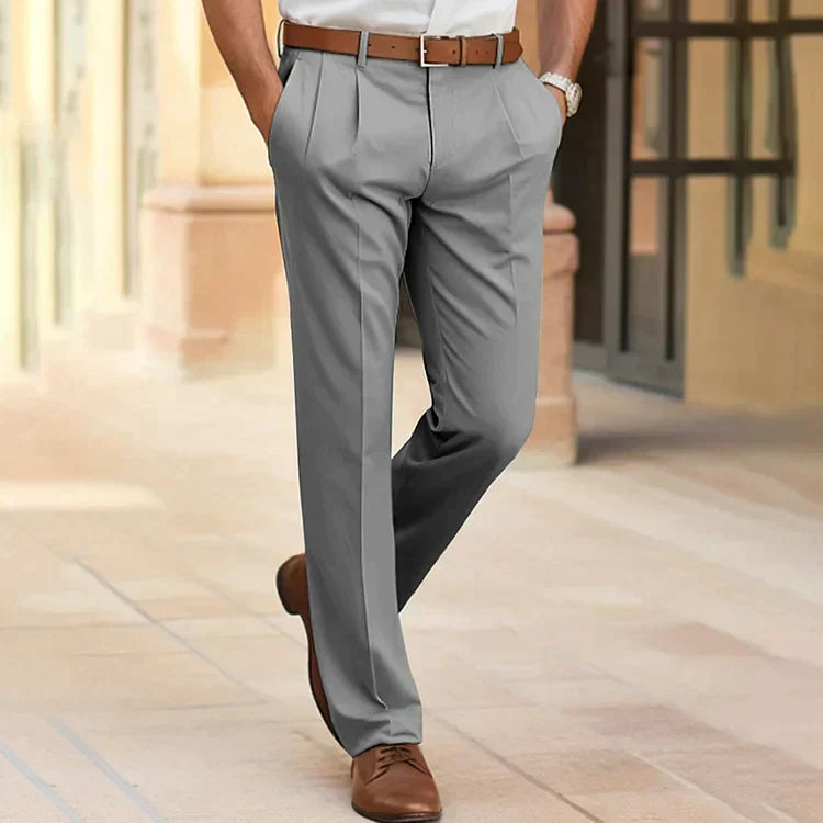 Isaac | Men's Smart Trousers with Belt Loops and Slip Pockets