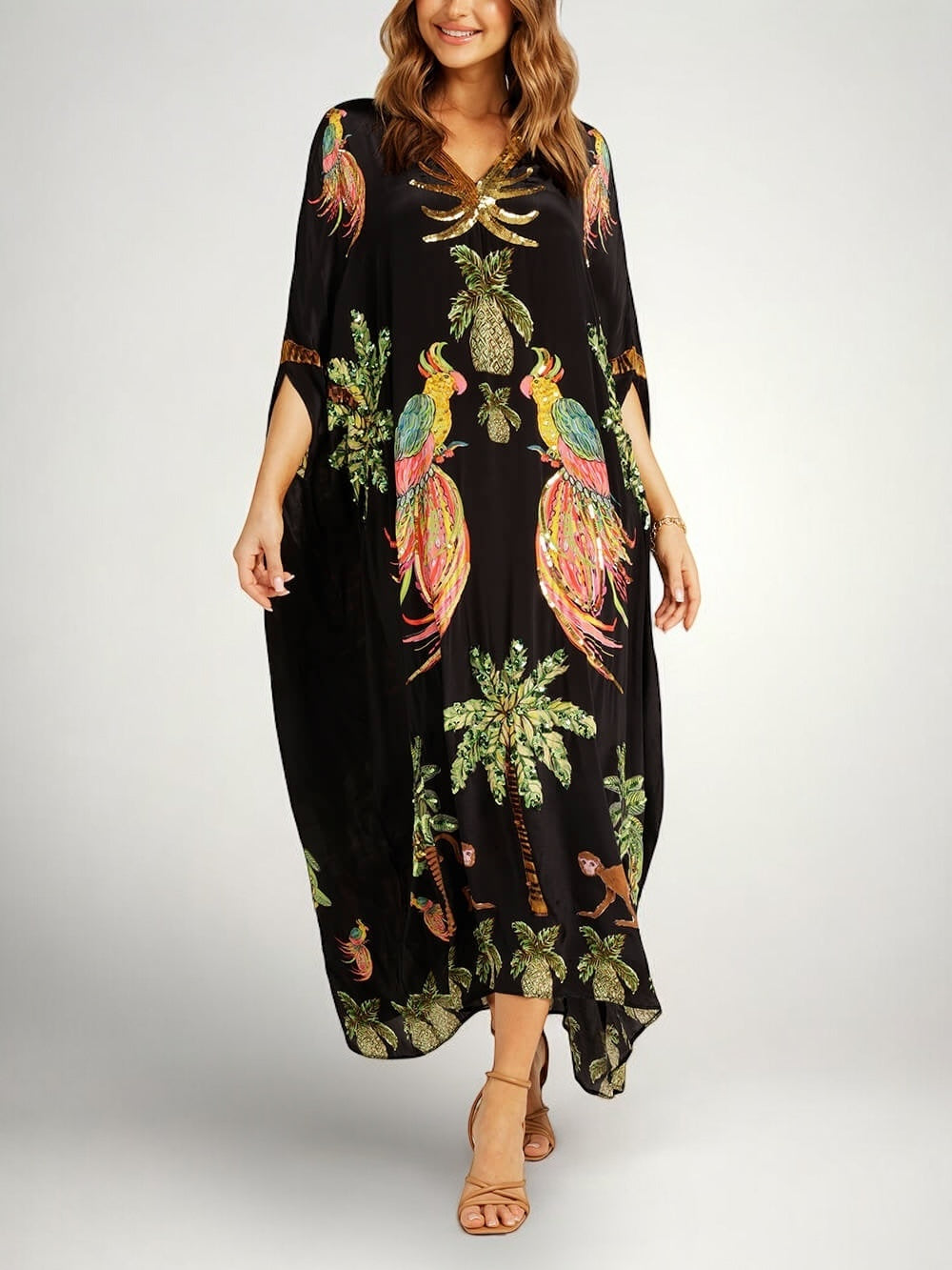 Sahara | Women's V-Neck Maxi Dress with Sequins
