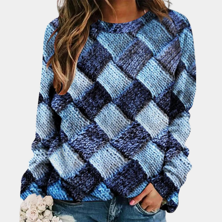 Bella | Women's Textured Knit Jumper Relaxed Fit Raglan Sleeves