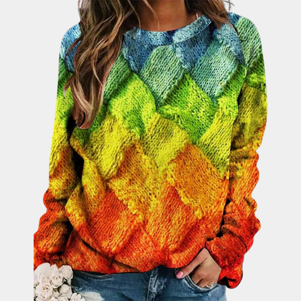 Bella | Women's Textured Knit Jumper Relaxed Fit Raglan Sleeves