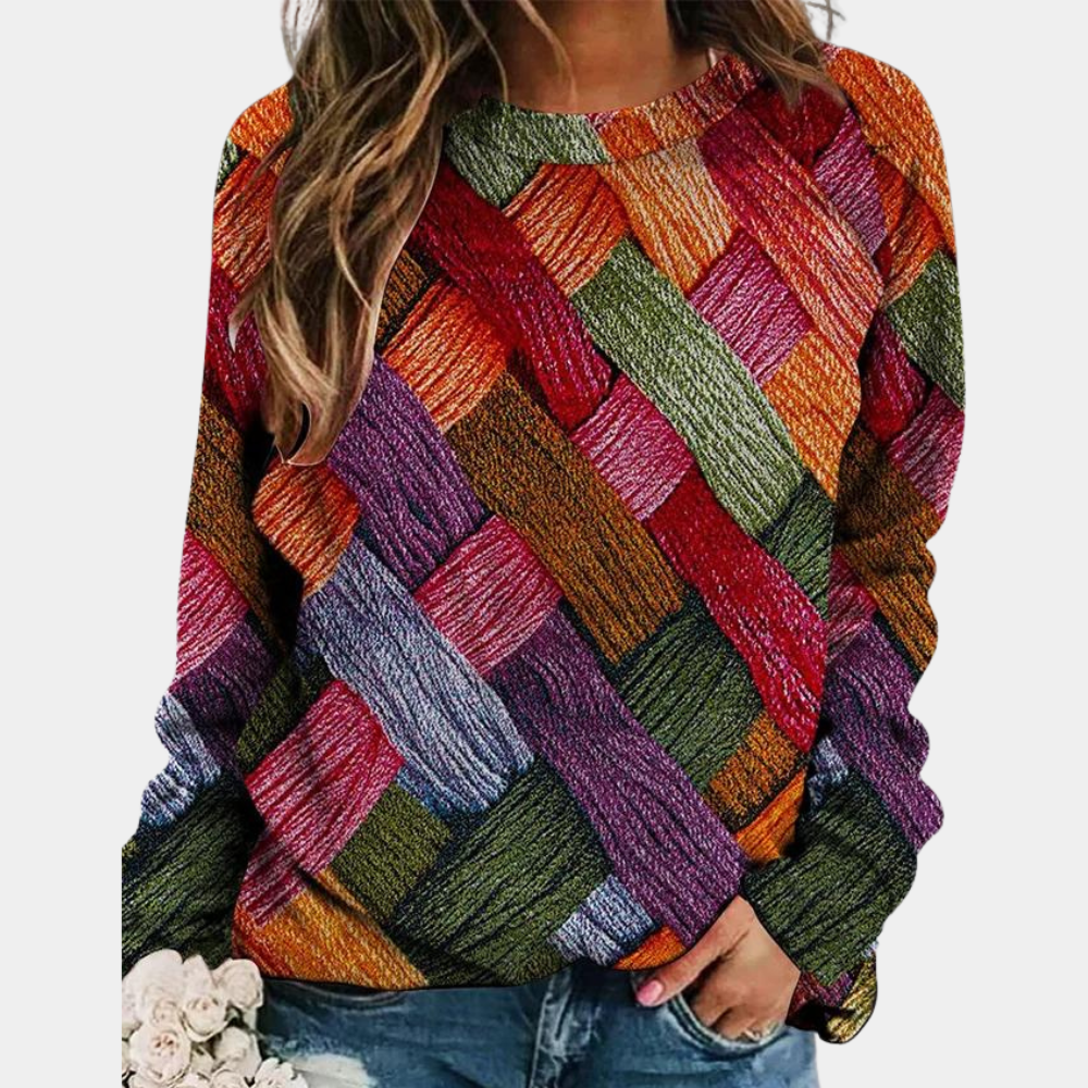 Bella | Women's Textured Knit Jumper Relaxed Fit Raglan Sleeves