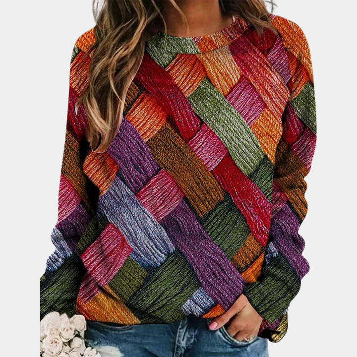 Bella | Women's Textured Knit Jumper Relaxed Fit Raglan Sleeves