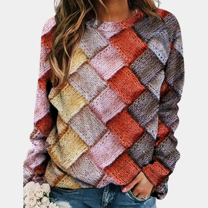 Bella | Women's Textured Knit Jumper Relaxed Fit Raglan Sleeves