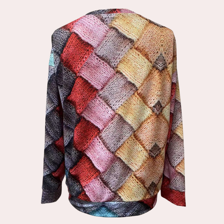 Bella | Women's Textured Knit Jumper Relaxed Fit Raglan Sleeves