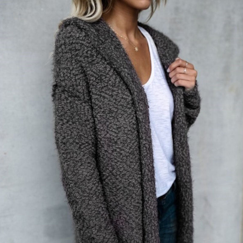 Alice | Women's Hooded Cardigan Soft Lined Zip & Button Front Relaxed Fit