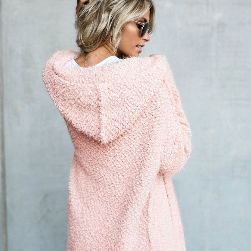 Alice | Women's Hooded Cardigan Soft Lined Zip & Button Front Relaxed Fit