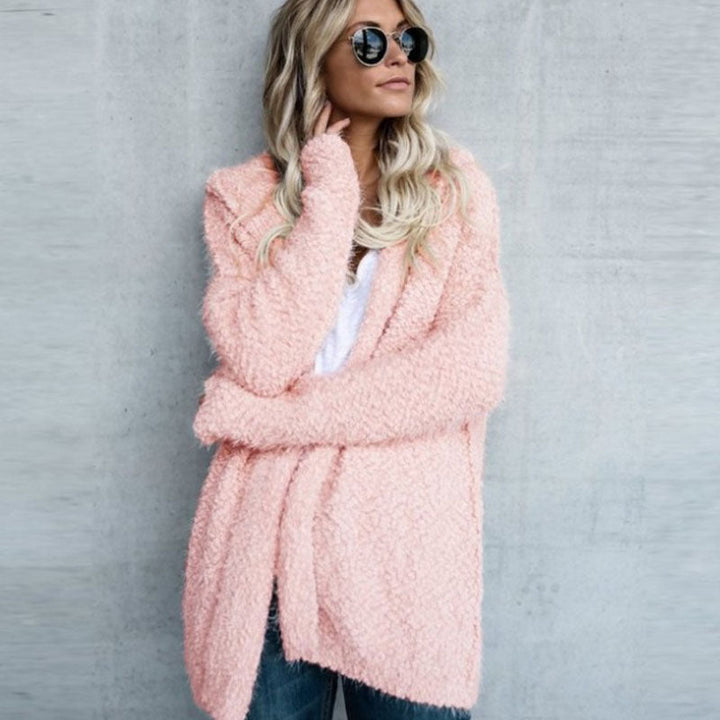 Alice | Women's Hooded Cardigan Soft Lined Zip & Button Front Relaxed Fit