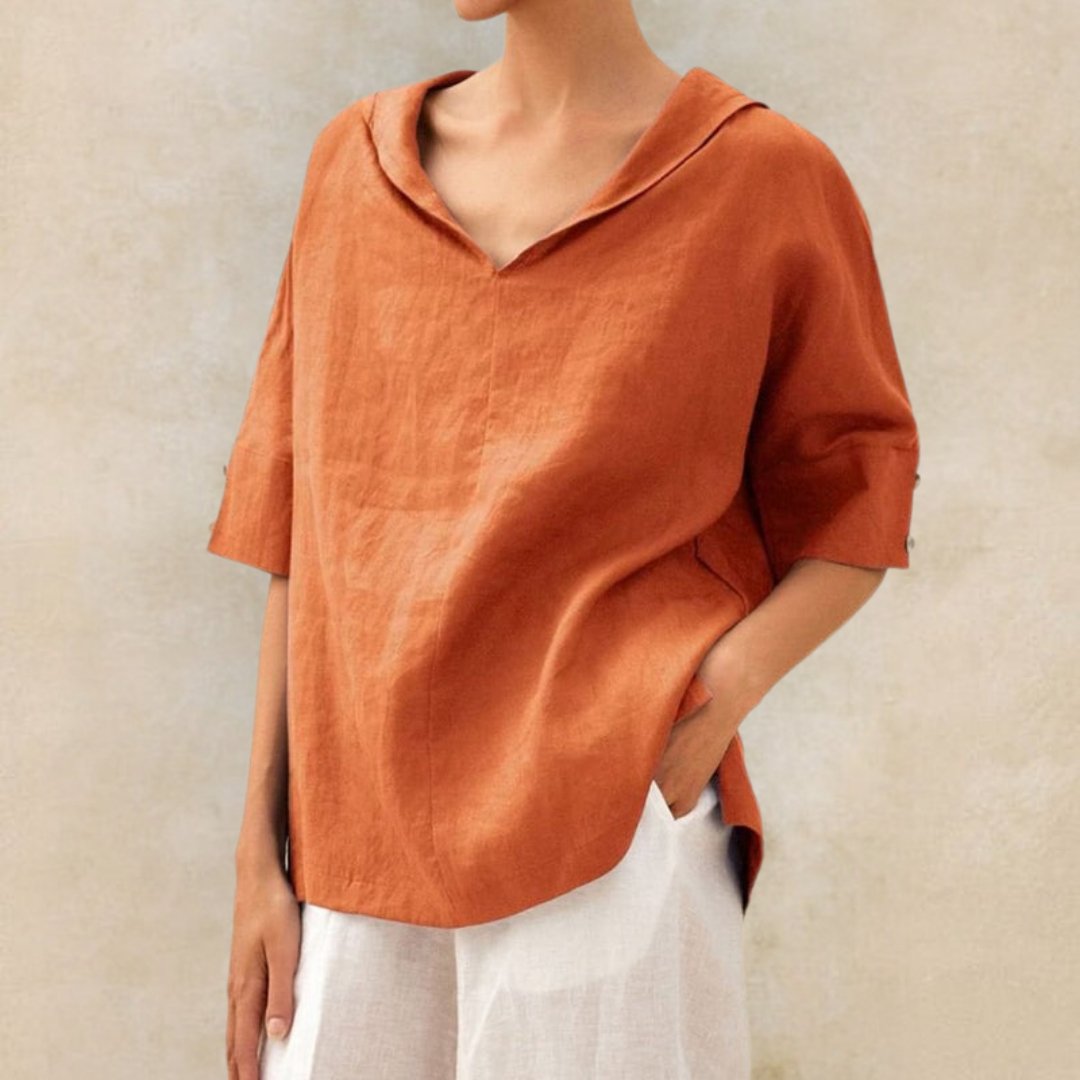 Cora | Women's Casual V-Neck Blouse Relaxed Fit Lightweight Fabric