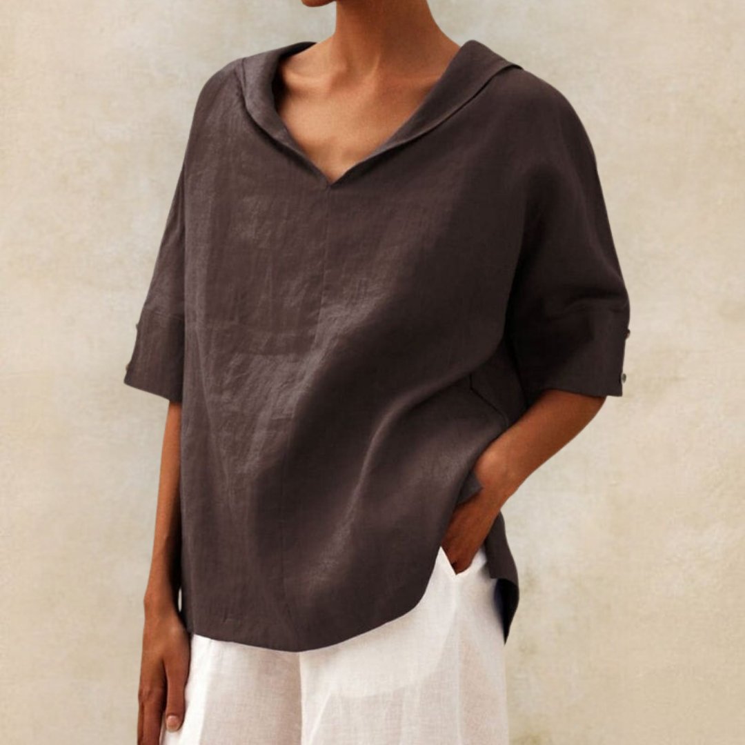 Cora | Women's Casual V-Neck Blouse Relaxed Fit Lightweight Fabric