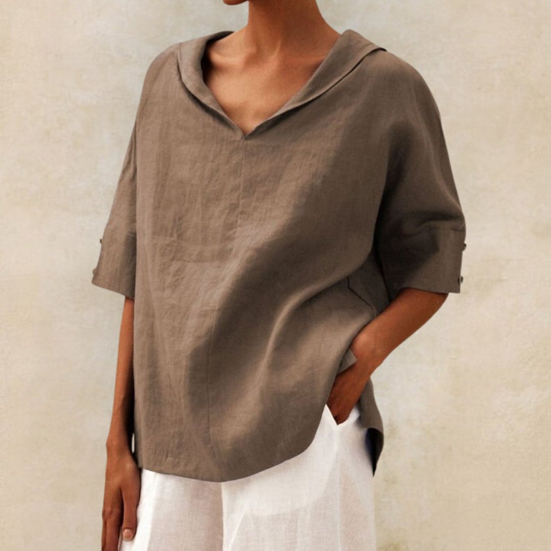 Cora | Women's Casual V-Neck Blouse Relaxed Fit Lightweight Fabric