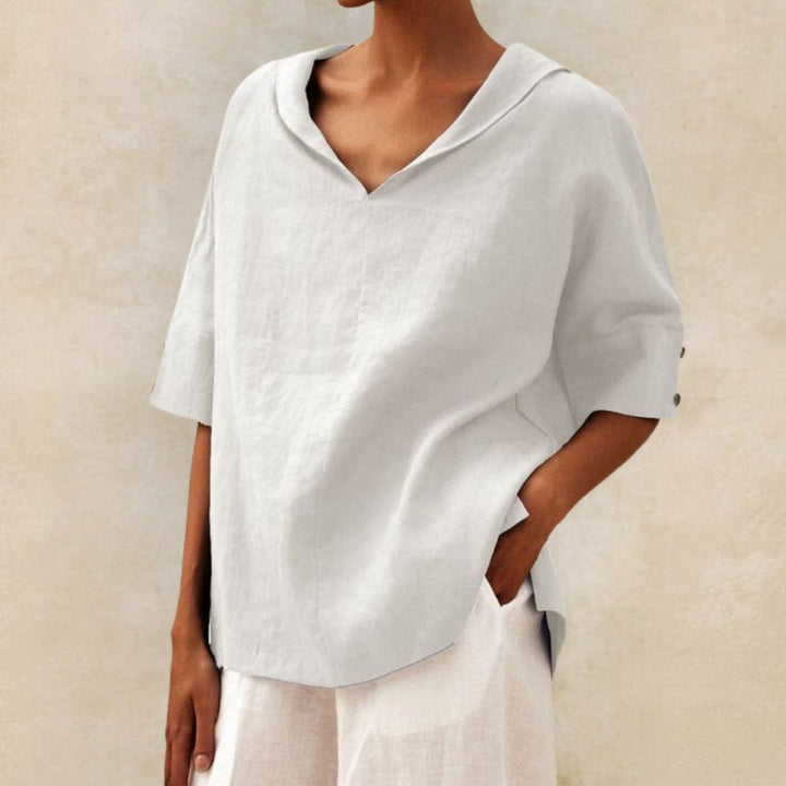 Cora | Women's Casual V-Neck Blouse Relaxed Fit Lightweight Fabric