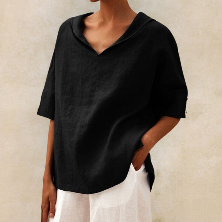 Cora | Women's Casual V-Neck Blouse Relaxed Fit Lightweight Fabric