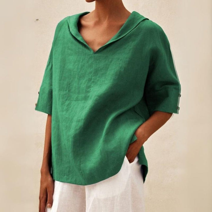 Cora | Women's Casual V-Neck Blouse Relaxed Fit Lightweight Fabric