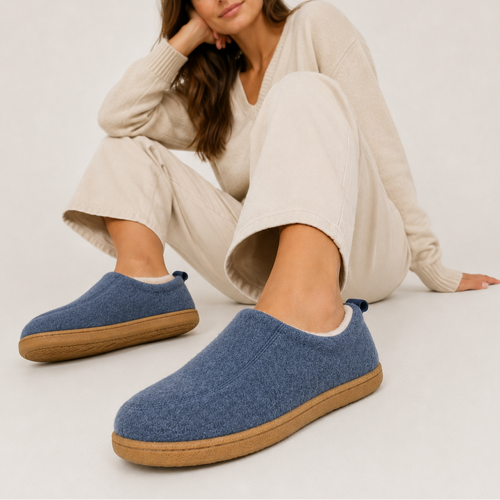 Genevieve | Women's Fleece-Lined Slippers Slip-On Hard Sole