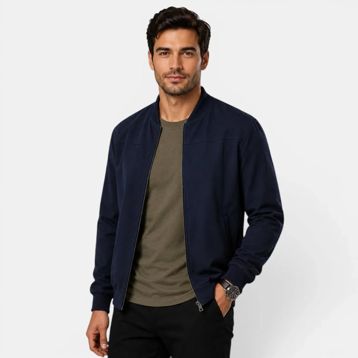 George | Men's Bomber Jacket Ribbed Collar & Cuffs Regular Fit
